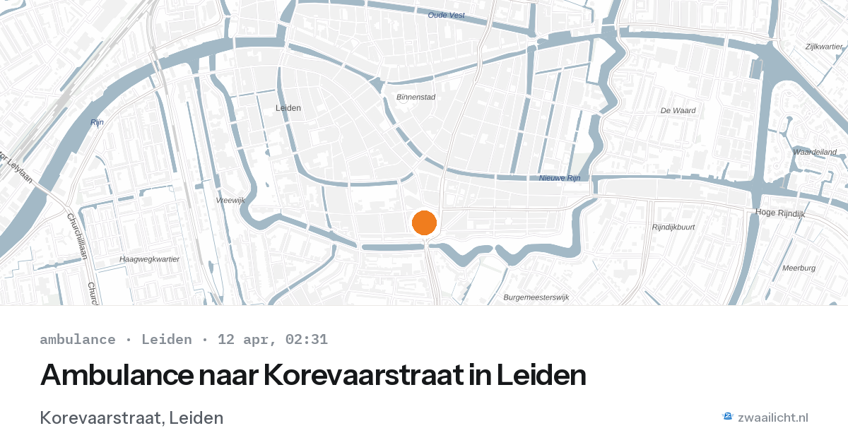 Ambulance naar Korevaarstraat in Leiden — 12 apr 2026