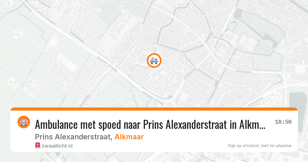 Ambulance met spoed naar Prins Alexanderstraat in Alkmaar — 28 jun 2026