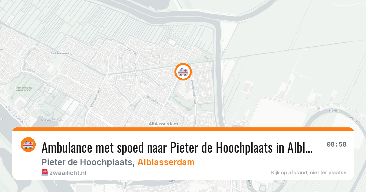 Ambulance met spoed naar Pieter de Hoochplaats in Alblasserdam — 2 jul 2026