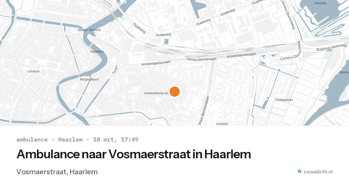 Ambulance naar Vosmaerstraat in Haarlem — 18 mrt 2026