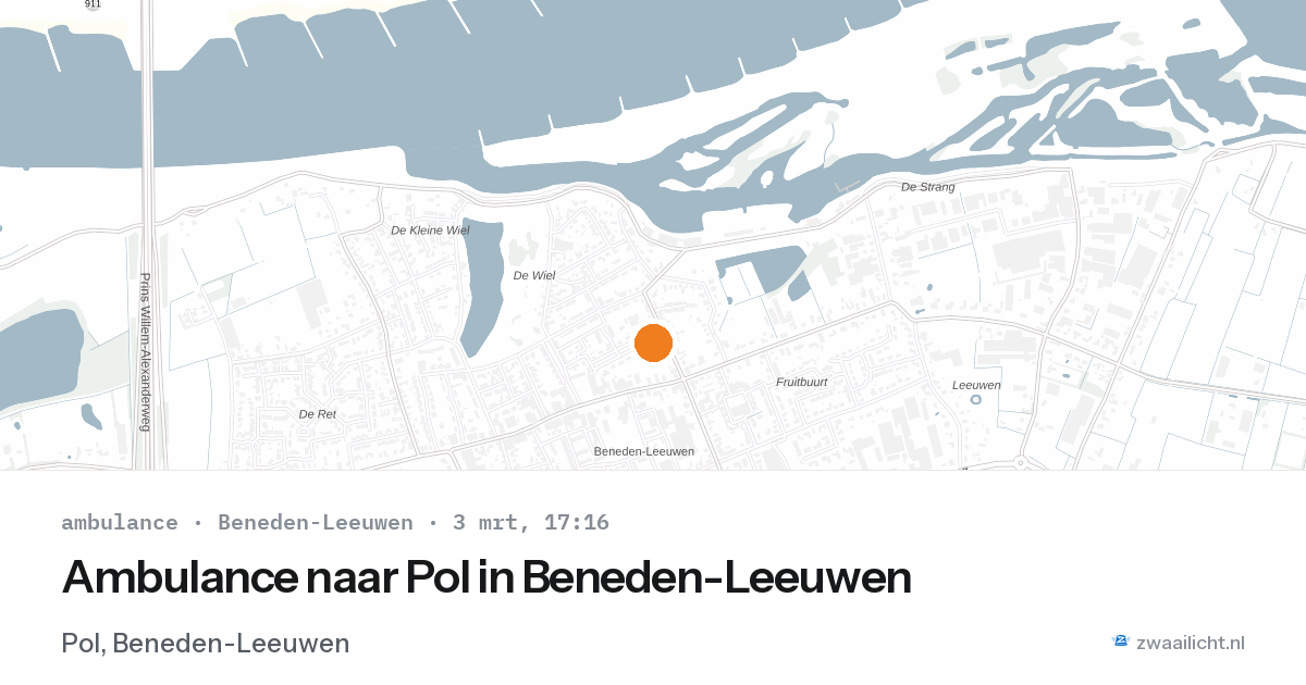 Ambulance naar Pol in Beneden-Leeuwen — 3 mrt 2026