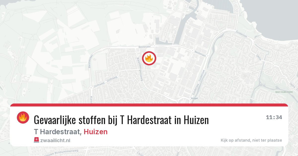 Gevaarlijke stoffen bij T Hardestraat in Huizen — 2 jul 2026