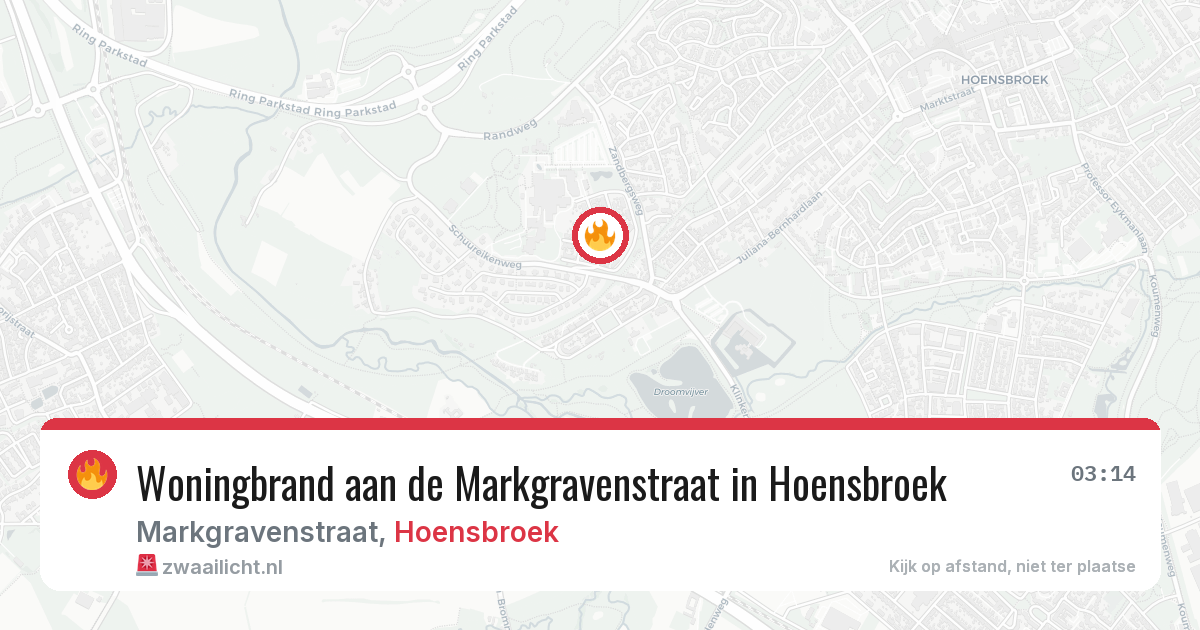 Woningbrand aan de Markgravenstraat in Hoensbroek — 28 jul 2026