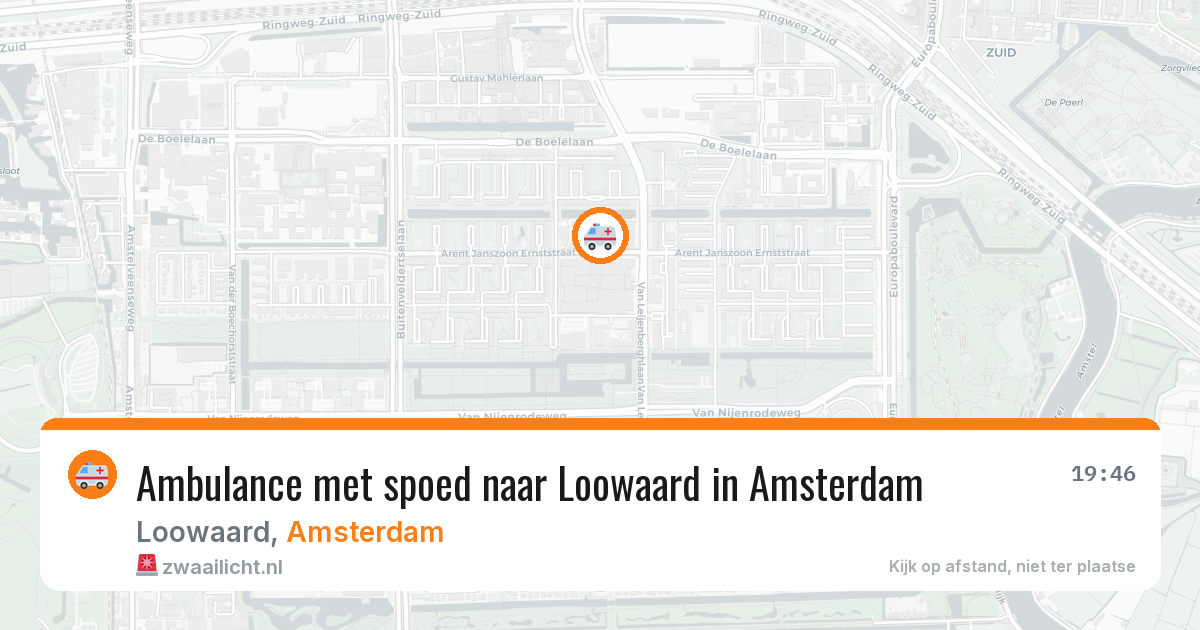 Ambulance met spoed naar Loowaard in Amsterdam — 4 aug 2026