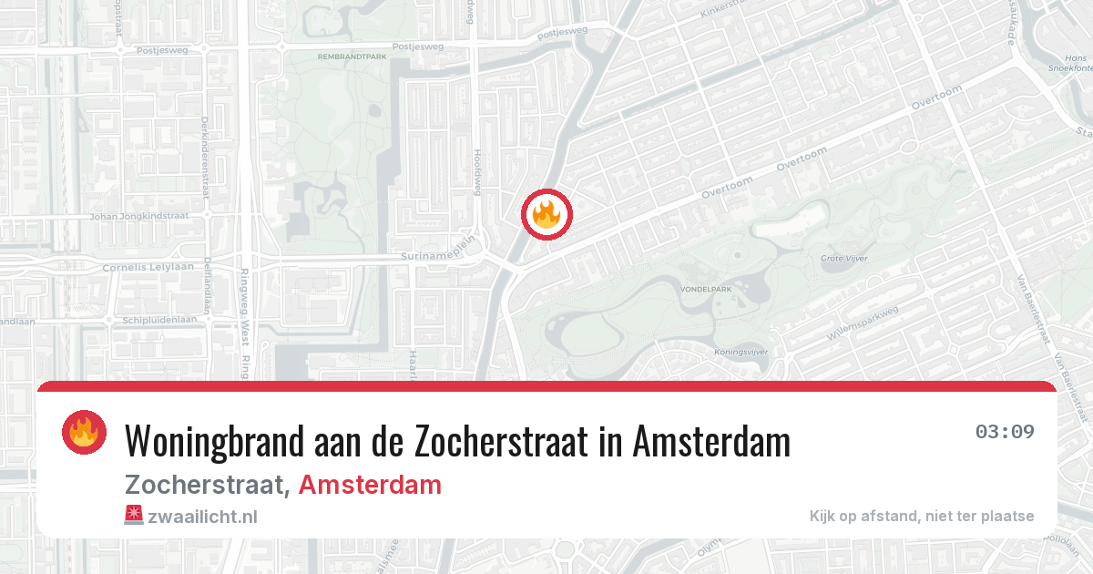 Woningbrand aan de Zocherstraat in Amsterdam — 7 aug 2026