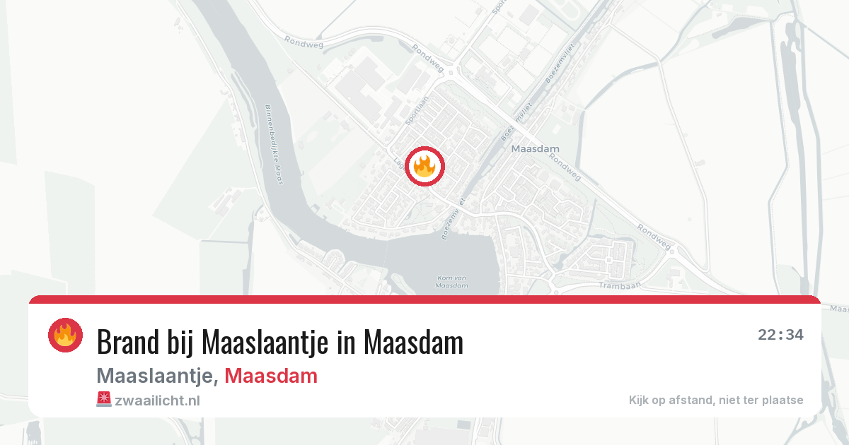 Brand bij Maaslaantje in Maasdam — 14 jun 2026
