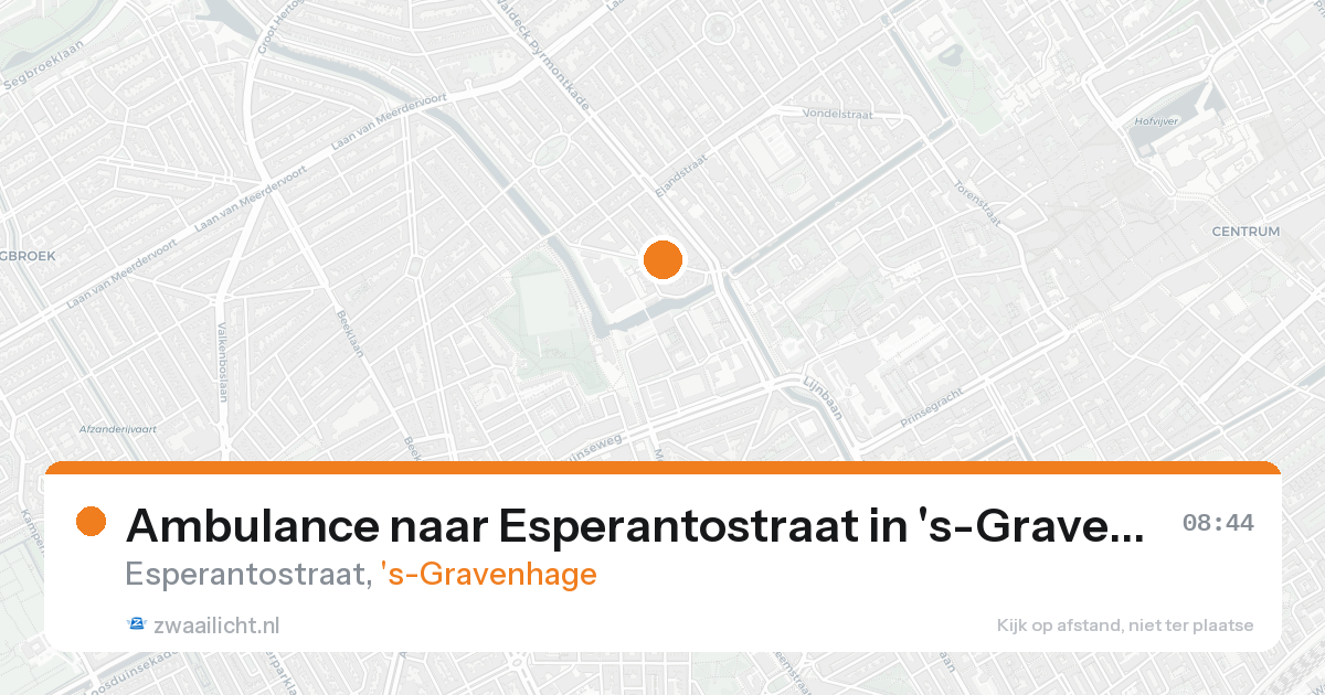 Ambulance naar Esperantostraat in 's-Gravenhage — 25 aug 2026