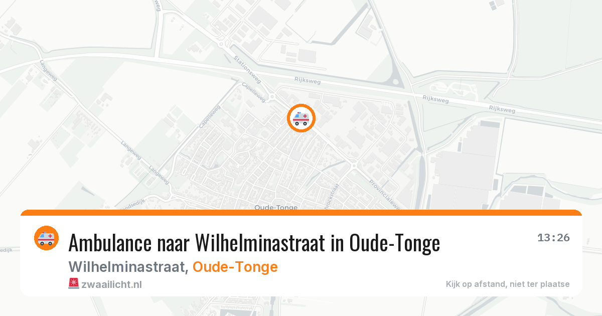 Ambulance naar Wilhelminastraat in Oude-Tonge — 29 jul 2026