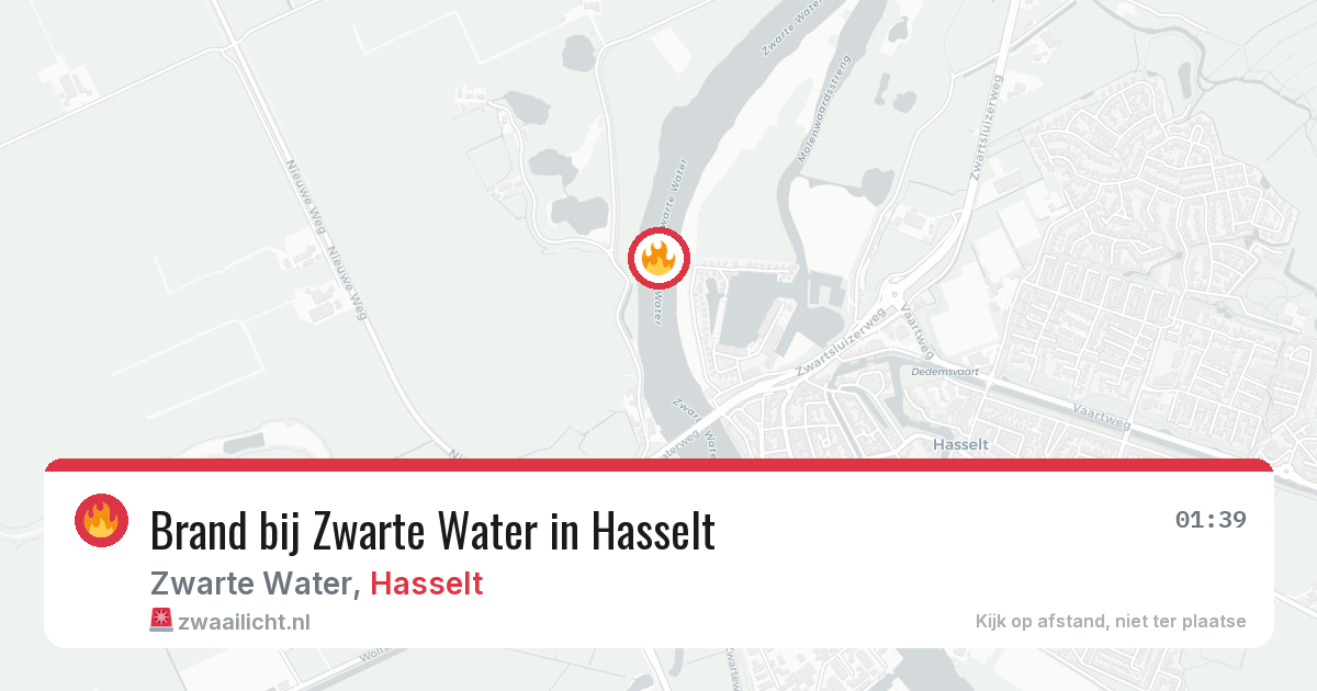 Brand bij Zwarte Water in Hasselt — 14 mei 2026