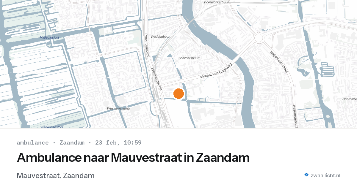 Ambulance naar Mauvestraat in Zaandam — 23 feb 2026