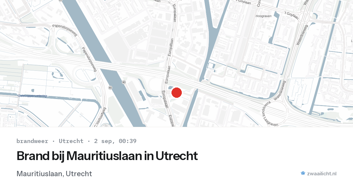 Brand bij Mauritiuslaan in Utrecht — 1 sep 2026