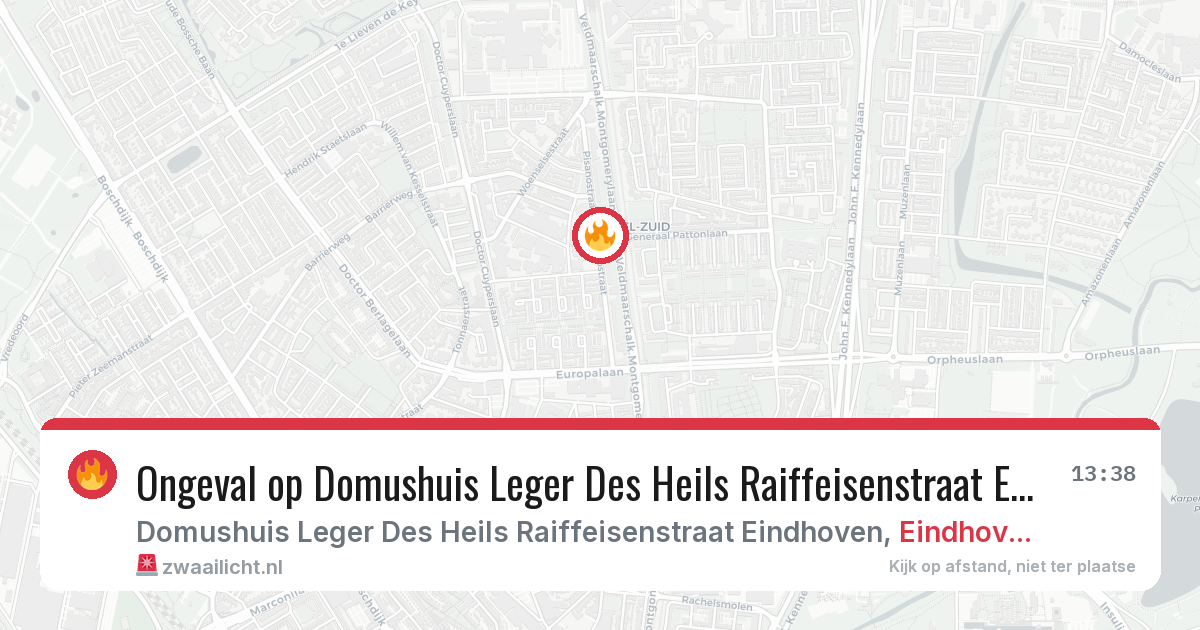 Ongeval op Domushuis Leger Des Heils Raiffeisenstraat Eindhoven in Eindhoven — 6 aug 2026