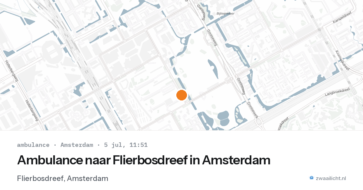 Ambulance naar Flierbosdreef in Amsterdam — 5 jul 2026