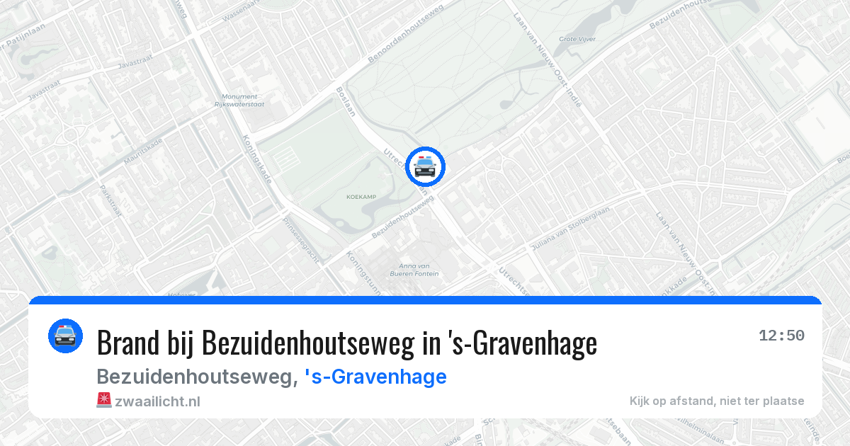 Brand bij Bezuidenhoutseweg in 's-Gravenhage — 29 jan 2026