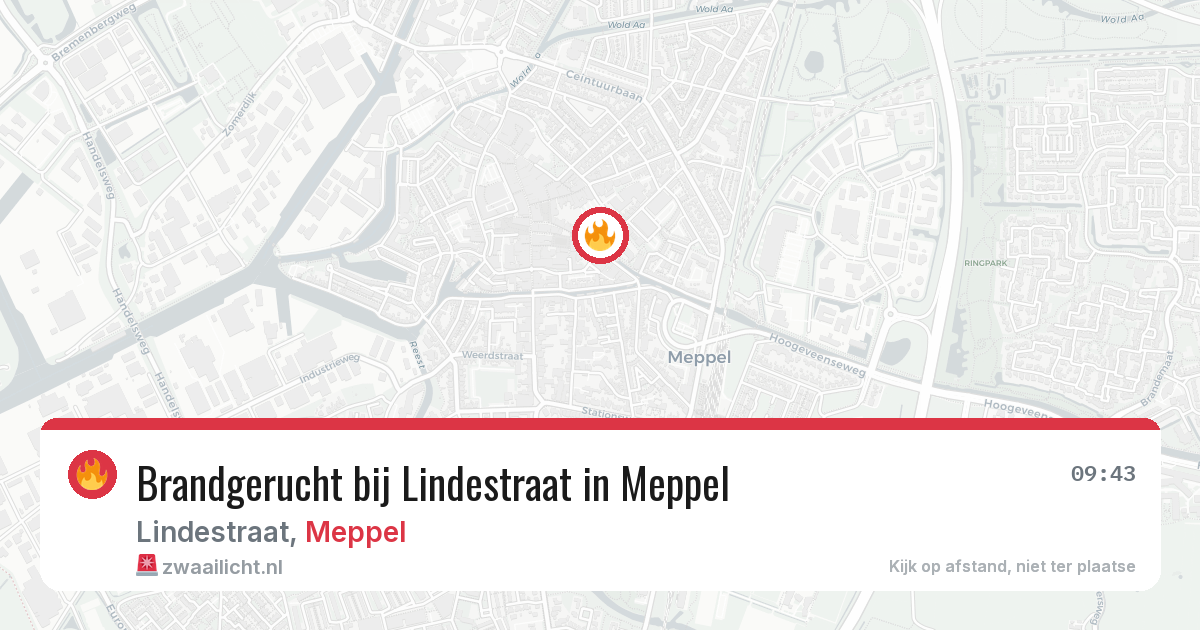 Brandgerucht bij Lindestraat in Meppel — 5 jul 2026