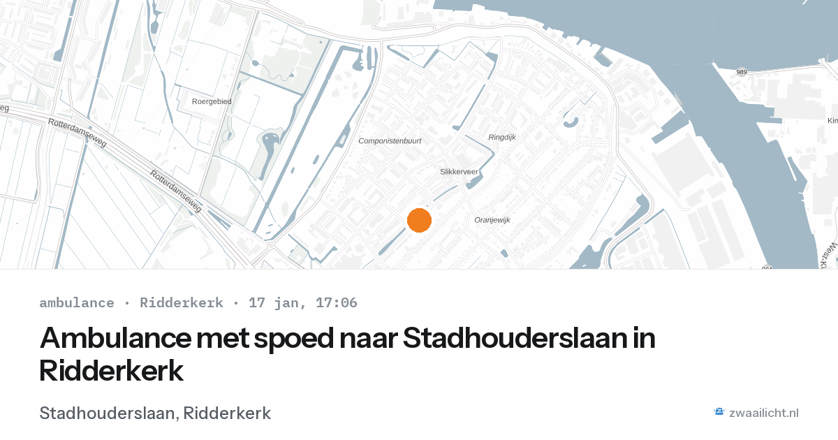 Ambulance met spoed naar Stadhouderslaan in Ridderkerk — 17 jan 2026