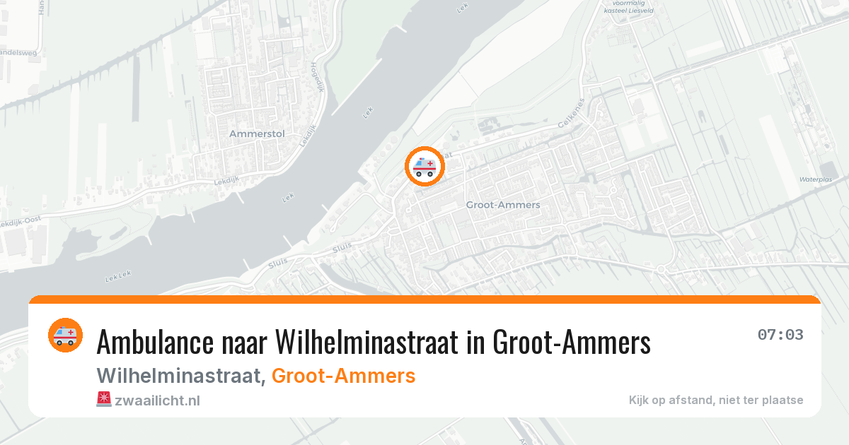 Ambulance naar Wilhelminastraat in Groot-Ammers — 30 mei 2026