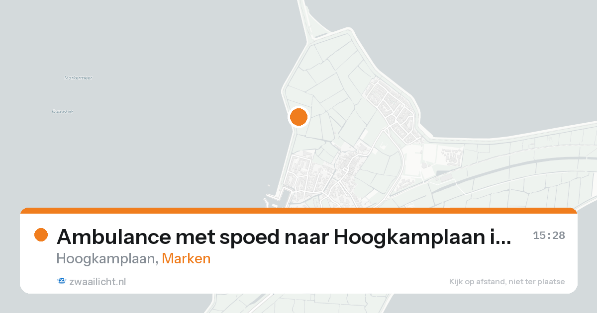 Ambulance met spoed naar Hoogkamplaan in Marken — 13 aug 2026