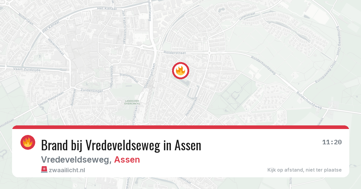 Brand bij Vredeveldseweg in Assen — 27 jun 2026