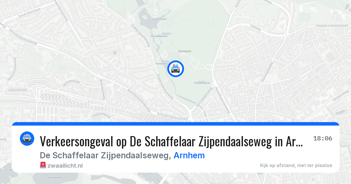 Verkeersongeval op De Schaffelaar Zijpendaalseweg in Arnhem — 11 feb 2026