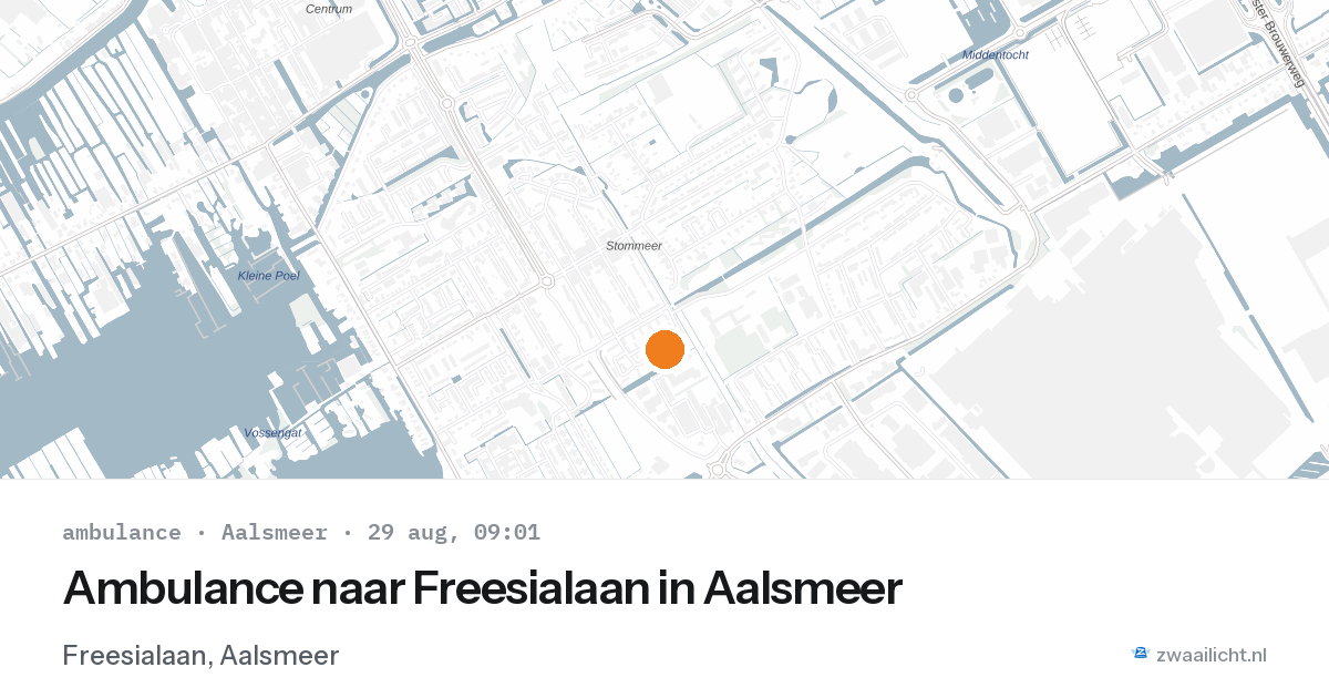 Ambulance naar Freesialaan in Aalsmeer — 29 aug 2026
