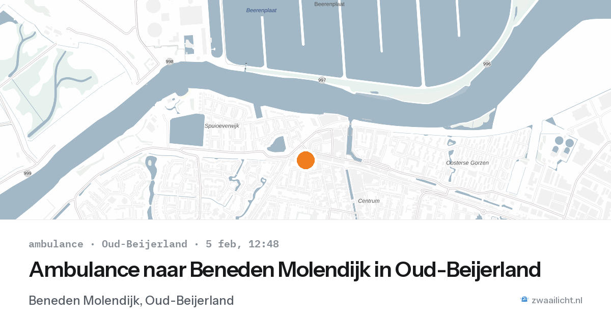 Ambulance naar Beneden Molendijk in Oud-Beijerland — 5 feb 2026
