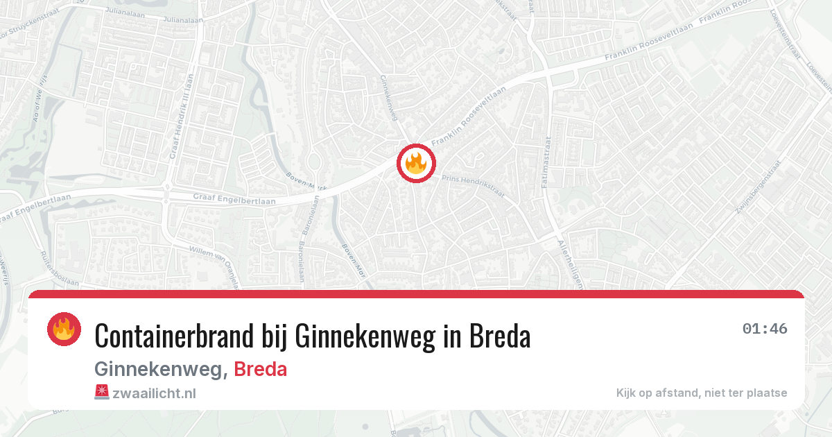 Containerbrand bij Ginnekenweg in Breda — 31 jul 2026