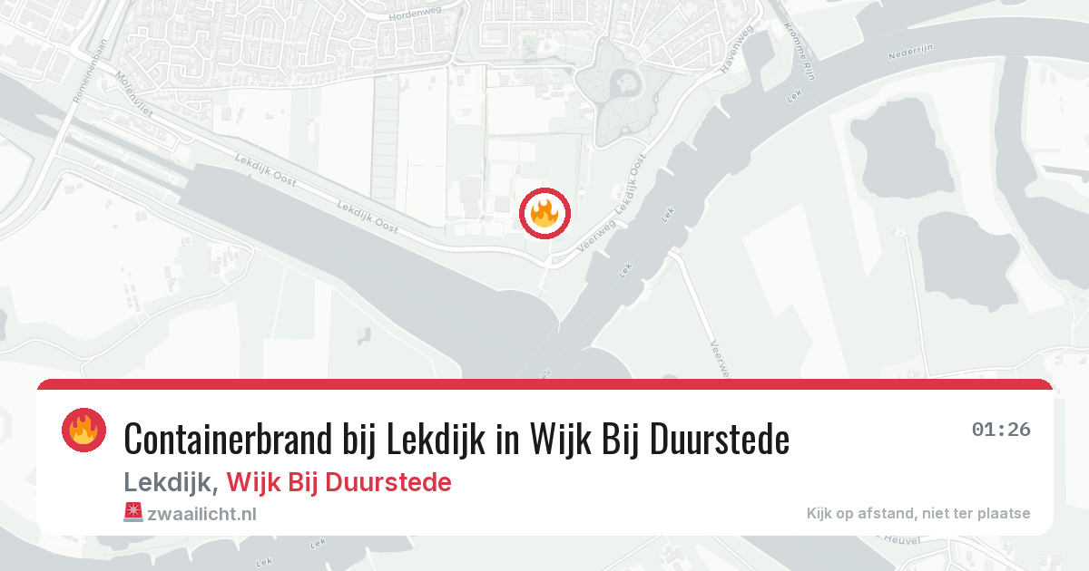 Containerbrand bij Lekdijk in Wijk Bij Duurstede — 25 jul 2026