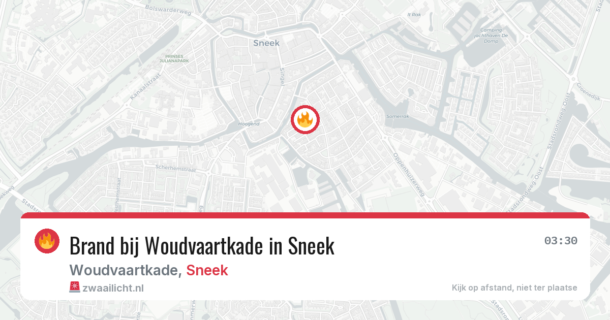 Brand bij Woudvaartkade in Sneek — 3 aug 2026