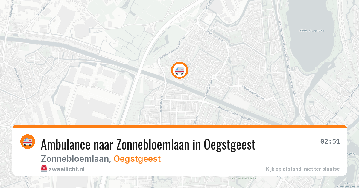 Ambulance naar Zonnebloemlaan in Oegstgeest — 14 aug 2026