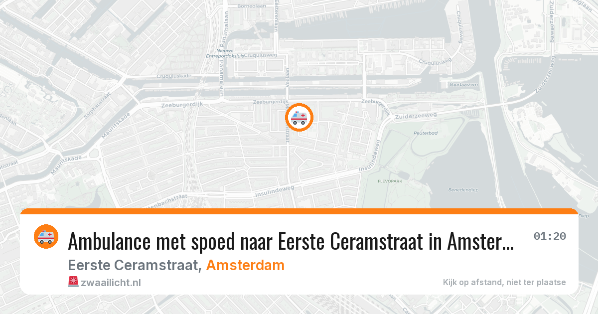 Ambulance met spoed naar Eerste Ceramstraat in Amsterdam — 13 aug 2026