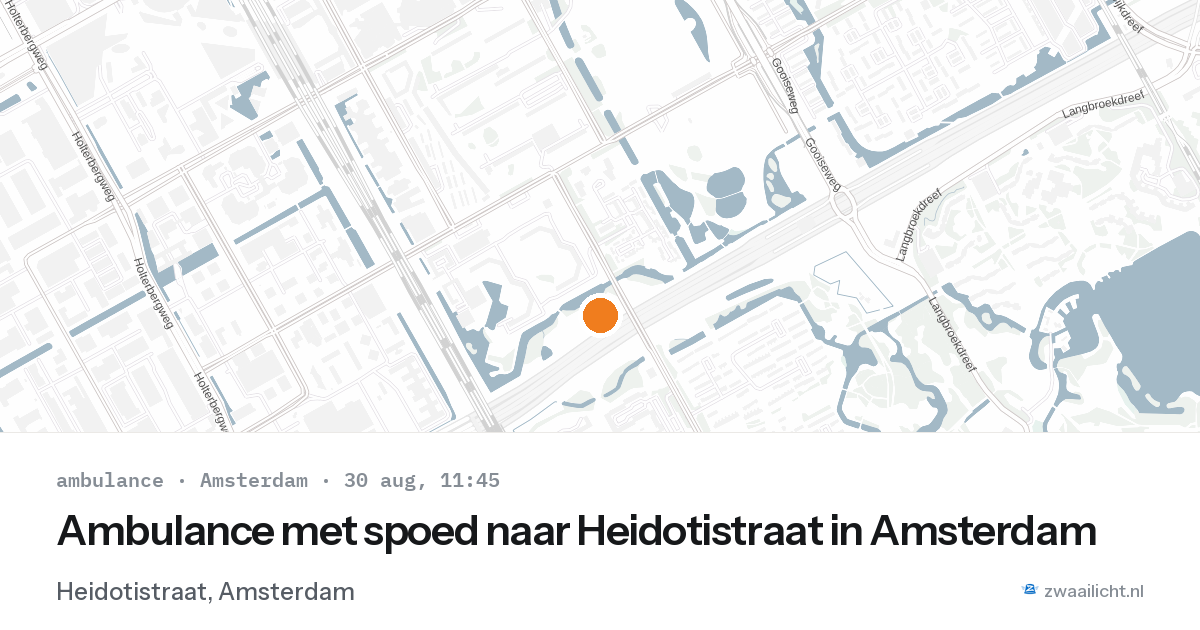 Ambulance met spoed naar Heidotistraat in Amsterdam — 30 aug 2026