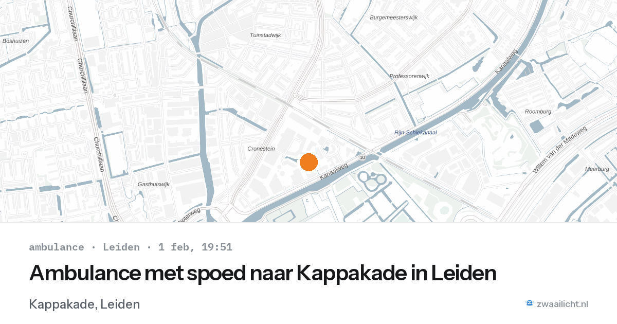 Ambulance met spoed naar Kappakade in Leiden — 1 feb 2026