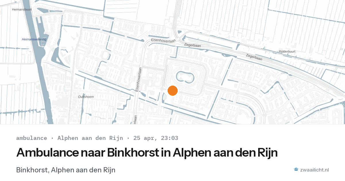 Ambulance naar Binkhorst in Alphen aan den Rijn — 25 apr 2026
