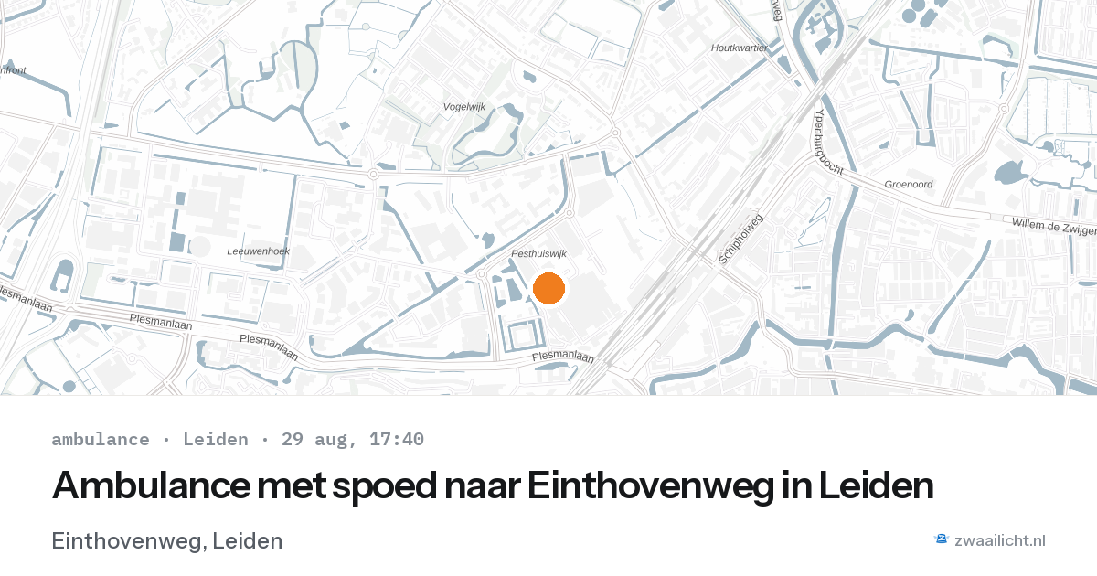 Ambulance met spoed naar Einthovenweg in Leiden — 29 aug 2026