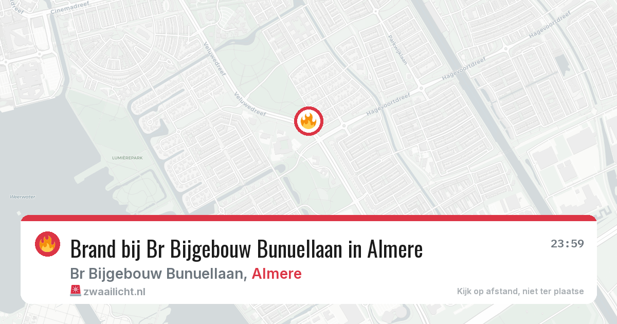 Brand bij Br Bijgebouw Bunuellaan in Almere — 27 mrt 2026