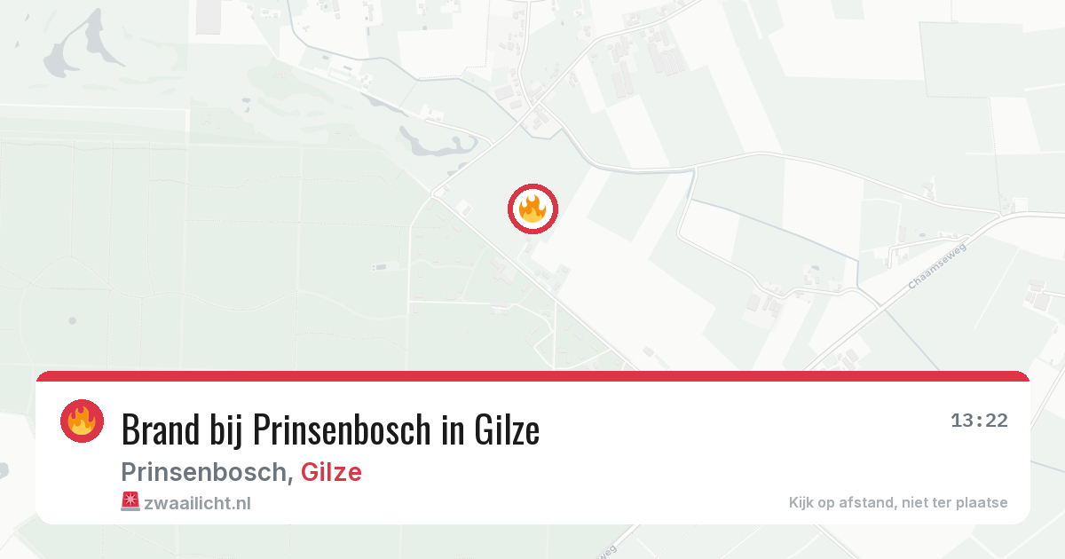 Brand bij Prinsenbosch in Gilze — 22 jun 2026