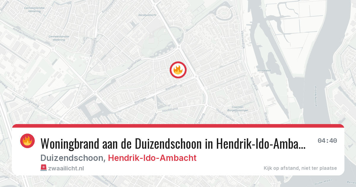 Woningbrand aan de Duizendschoon in Hendrik-Ido-Ambacht — 18 jan 2026
