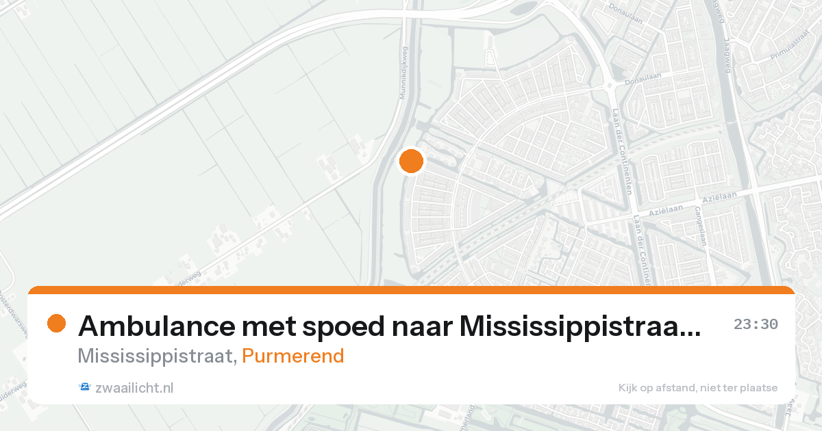 Ambulance met spoed naar Mississippistraat in Purmerend — 17 mei 2026