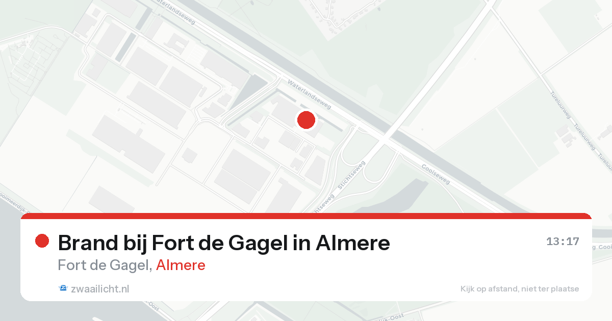 Brand bij Fort de Gagel in Almere — 21 aug 2026