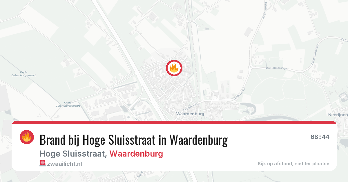 Brand bij Hoge Sluisstraat in Waardenburg — 1 jul 2026