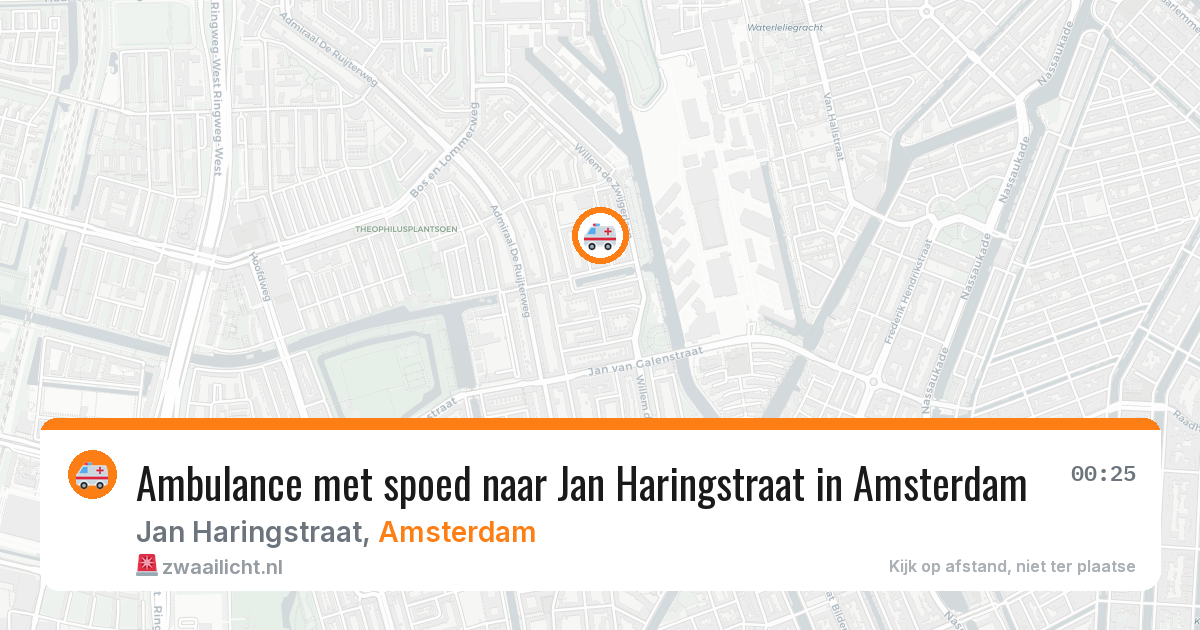 Ambulance met spoed naar Jan Haringstraat in Amsterdam — 23 mei 2026