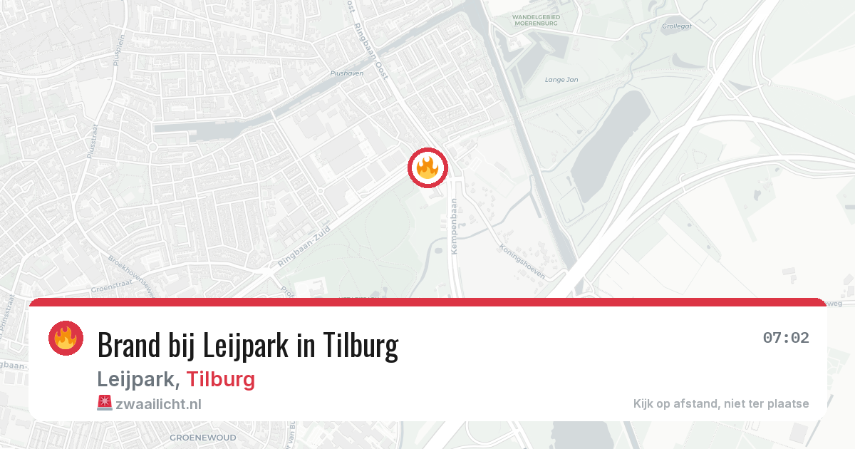 Brand bij Leijpark in Tilburg — 28 mei 2026