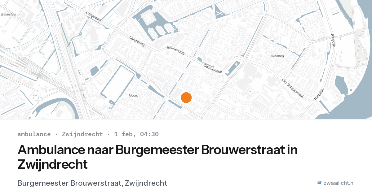 Ambulance naar Burgemeester Brouwerstraat in Zwijndrecht — 1 feb 2026