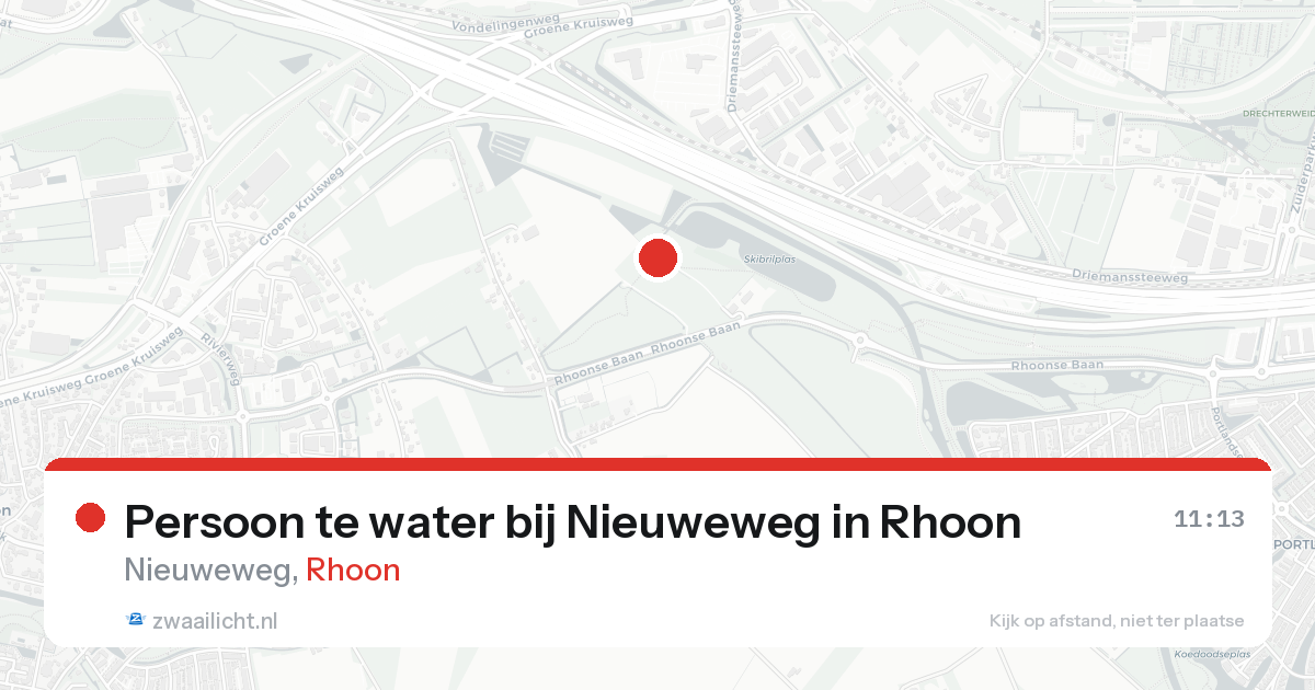 Persoon te water bij Nieuweweg in Rhoon — 16 aug 2026