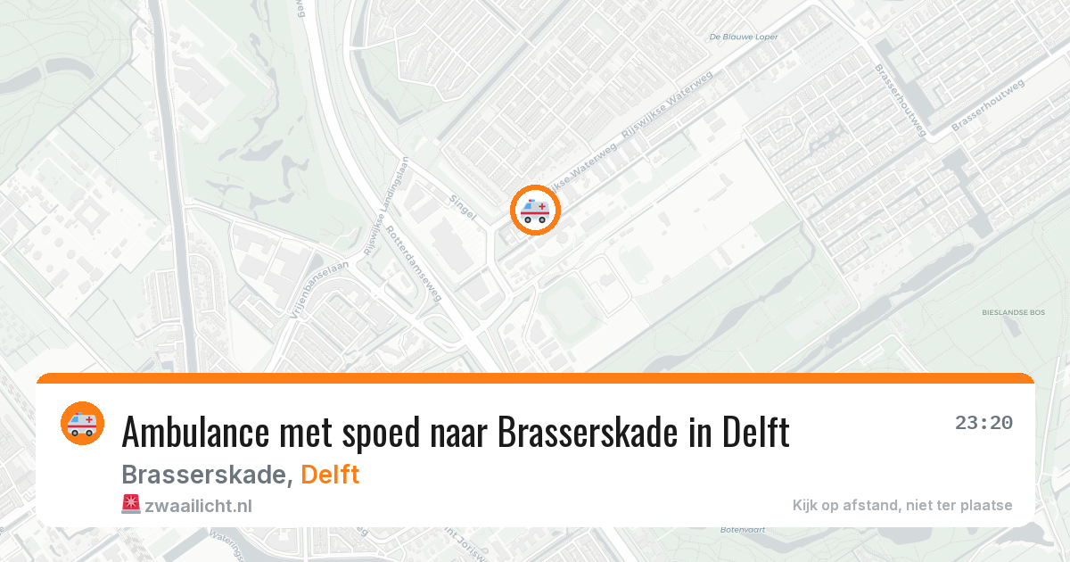 Ambulance met spoed naar Brasserskade in Delft — 16 mei 2026