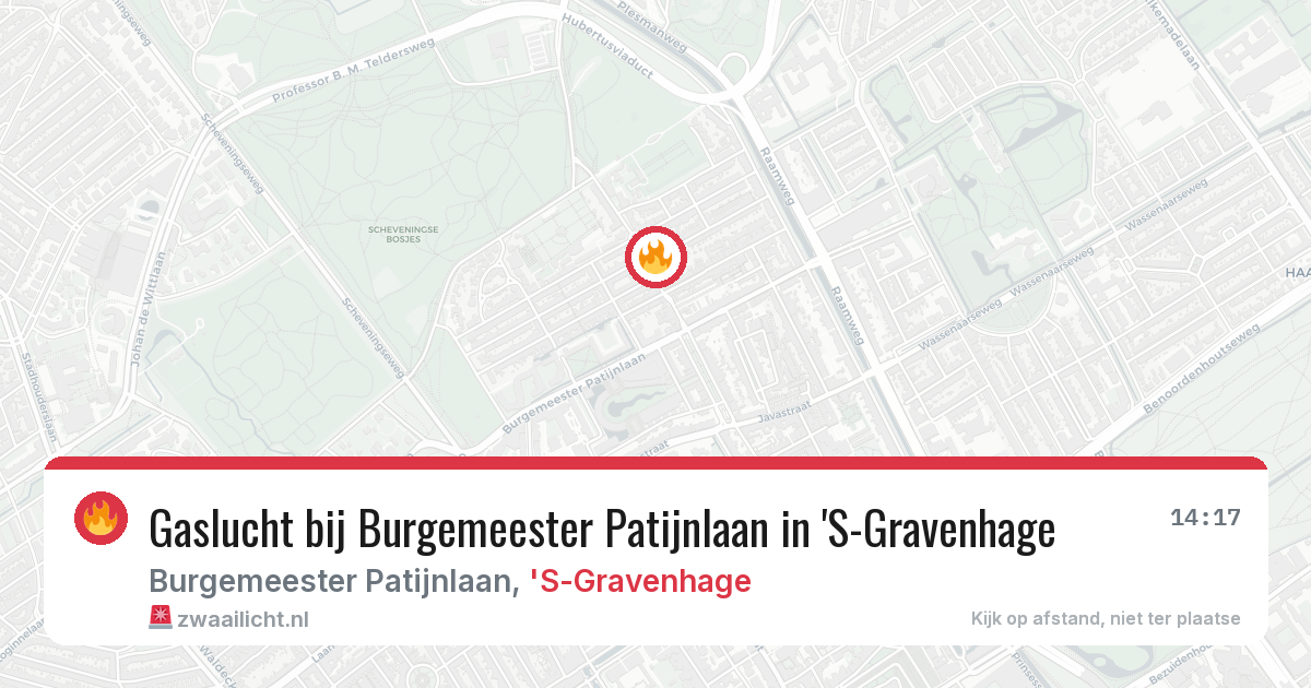 Gaslucht bij Burgemeester Patijnlaan in 'S-Gravenhage — 16 jun 2026