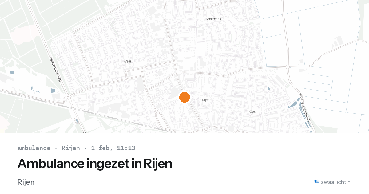 Ambulance ingezet in Rijen — 1 feb 2026