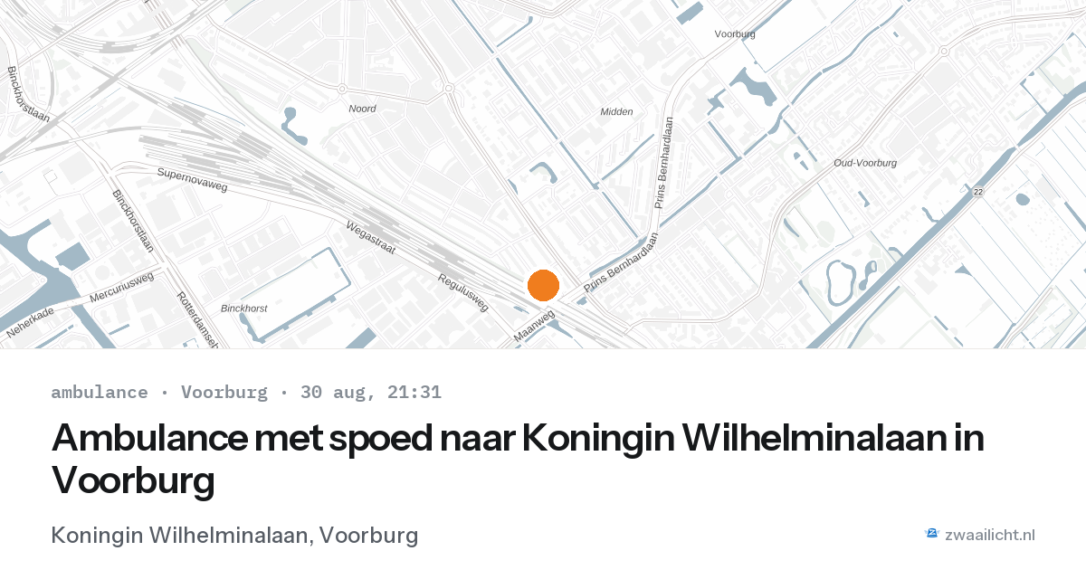 Ambulance met spoed naar Koningin Wilhelminalaan in Voorburg — 30 aug 2026