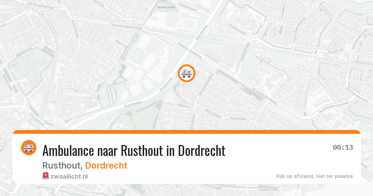 Ambulance naar Rusthout in Dordrecht — 16 mrt 2026